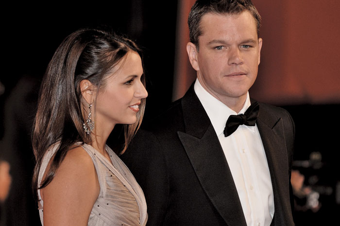 Matt Damon with his wife, Luciana Barroso