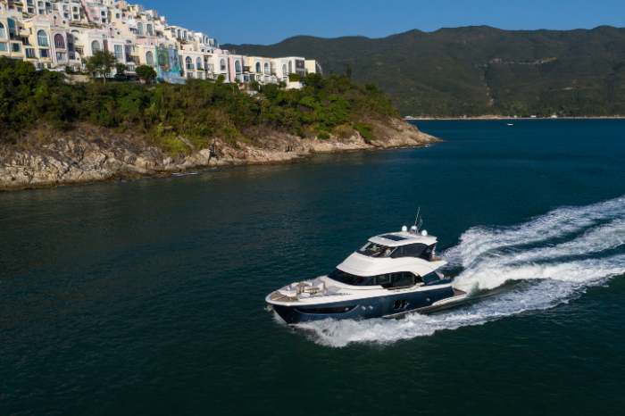 Introducing  Monte Carlo Yacht’s new MCY 70 Skylounge gafencu magazine asia yachting cruise at tai tam bay